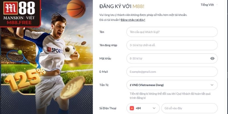 Xác nhận quy định và hoàn tất tạo đăng ký M88