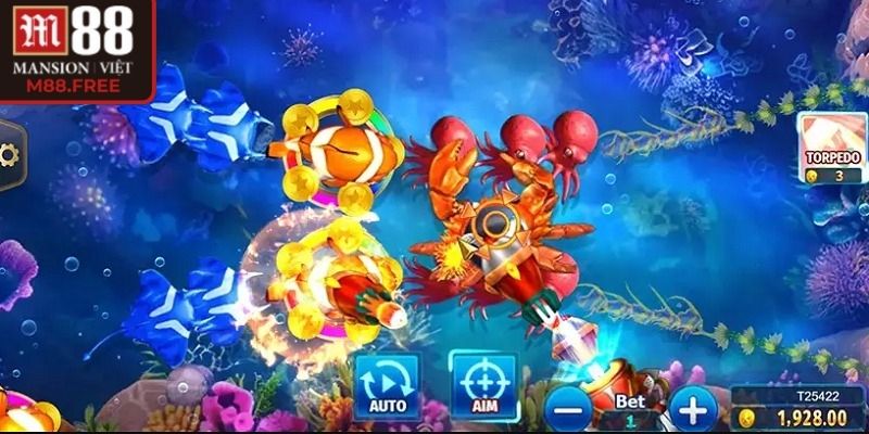 Hiệu ứng mãn nhãn trong Jackpot Vua Đại Dương M88